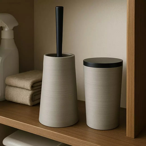 抗菌小垃圾桶灰色簡約日式1.4L