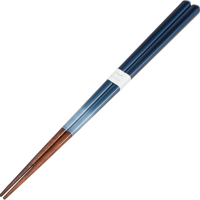 Aoba 可用洗碗機清洗的木筷子海洋藍色 23 厘米