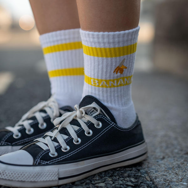 香蕉除臭可持續白色圓襪 25-28 厘米