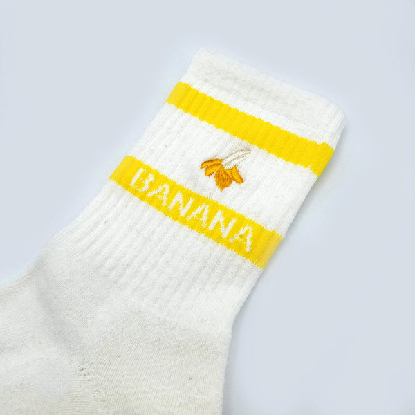 香蕉除臭可持續白色圓襪 25-28 厘米