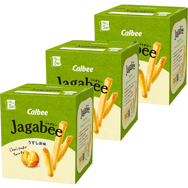 Calbee Jagabee 薯條零食微鹽（3 盒裝）