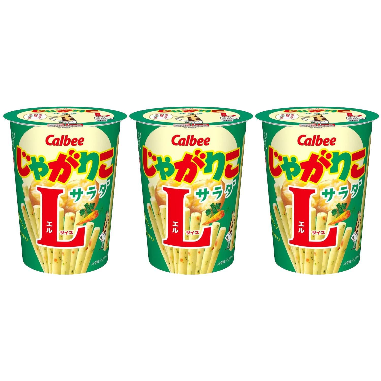 Calbee Jagarico 薯條零食沙拉口味大（3 杯裝）