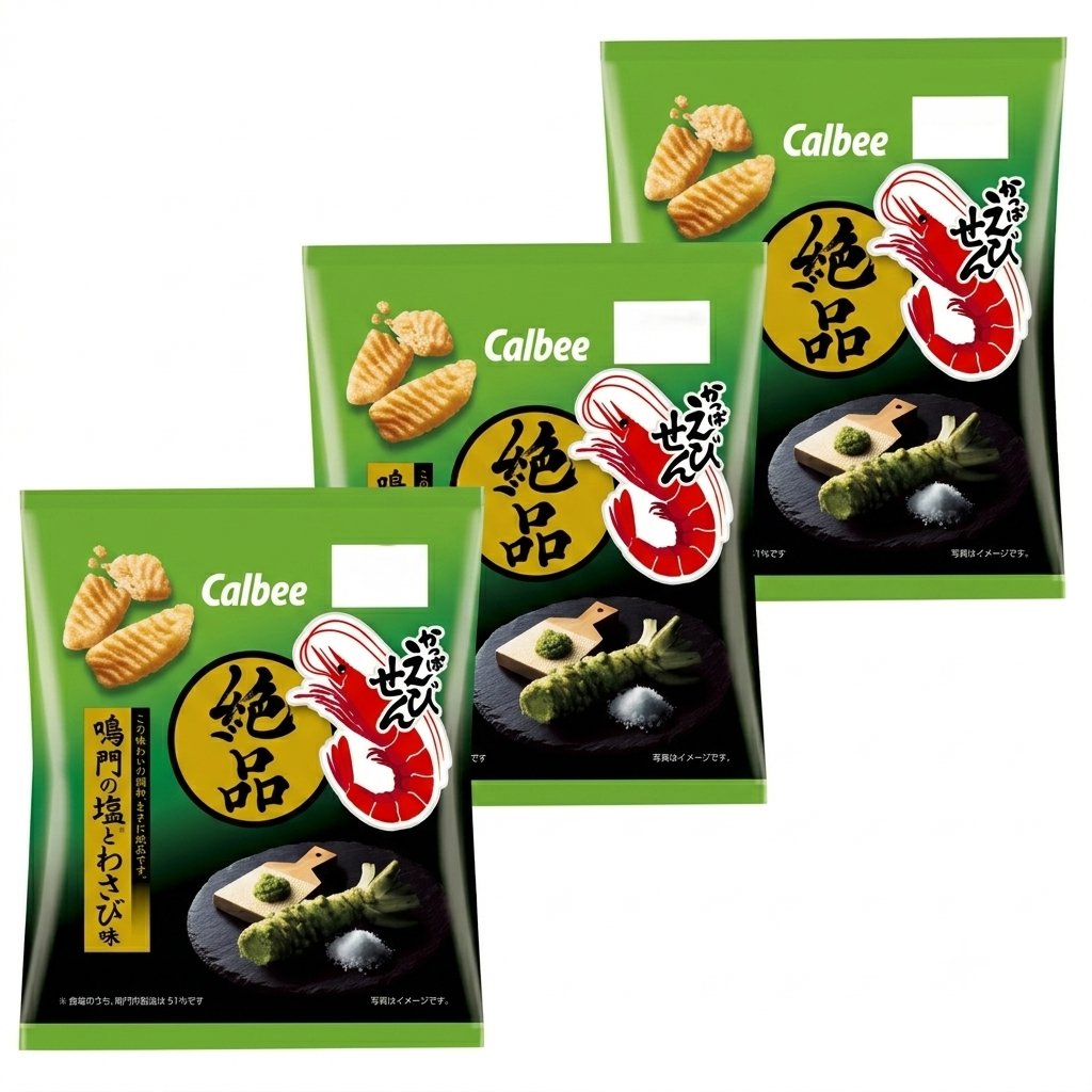 Calbee Kappa Ebisen 優質鹹芥末口味（3 件裝）