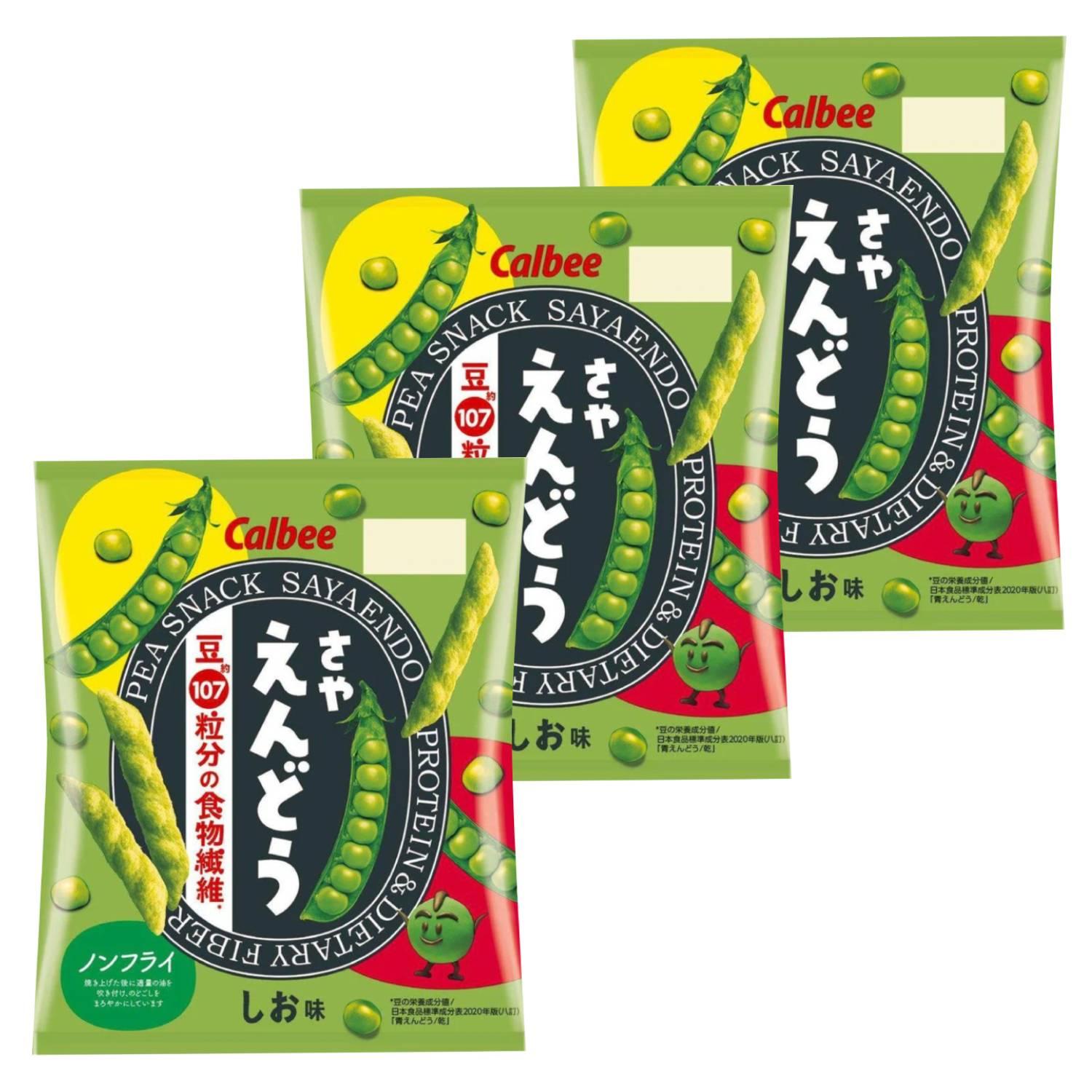 Calbee Sayaendo 烘焙真青豌豆片零食（3 件裝）