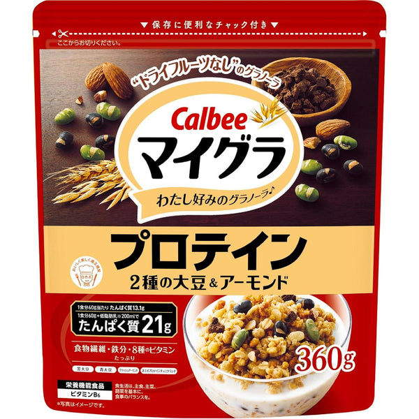 Calbee 乳清蛋白燕麥片杏仁和豆類 360 克