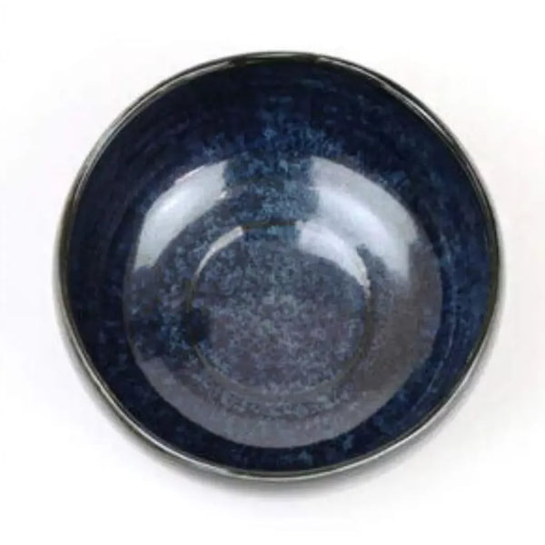 Chawan 手工美濃燒黑與海軍藍日本抹茶碗