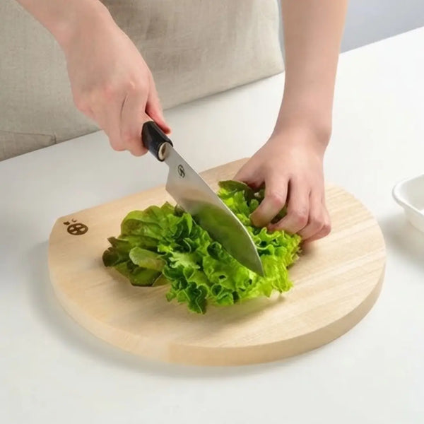 Chitose Wooden Cutting Board Round Shape Chopping Board 30×26cm