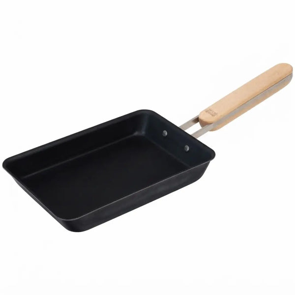 Enzo Carbon Steel Egg Roll Pan Tamagoyaki Pan with Wood Handle 12x19cm