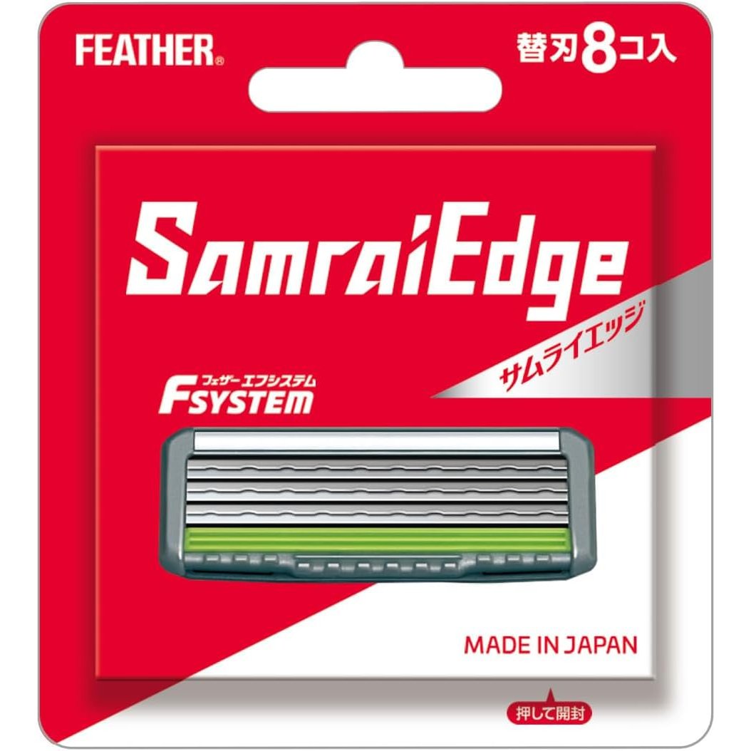 Feather F-System Samurai Edge 刮鬍刀片補充裝 8 盒