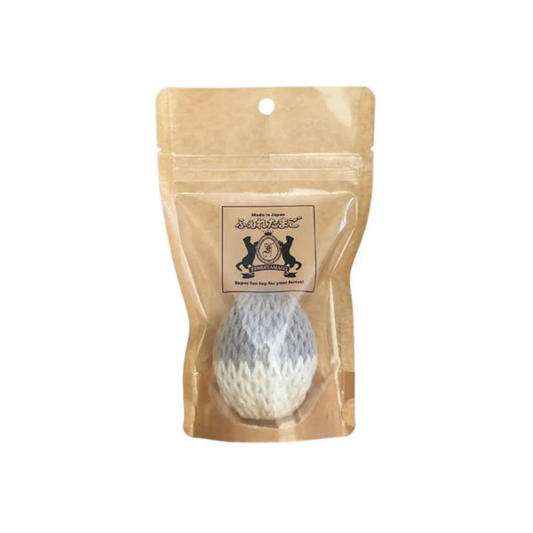Ferretamago 雪貂蛋形玩具棉球 灰白色 7 厘米