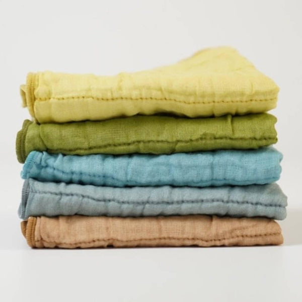 五層平紋細布洗碗布藍灰色棉質洗碗巾送禮用