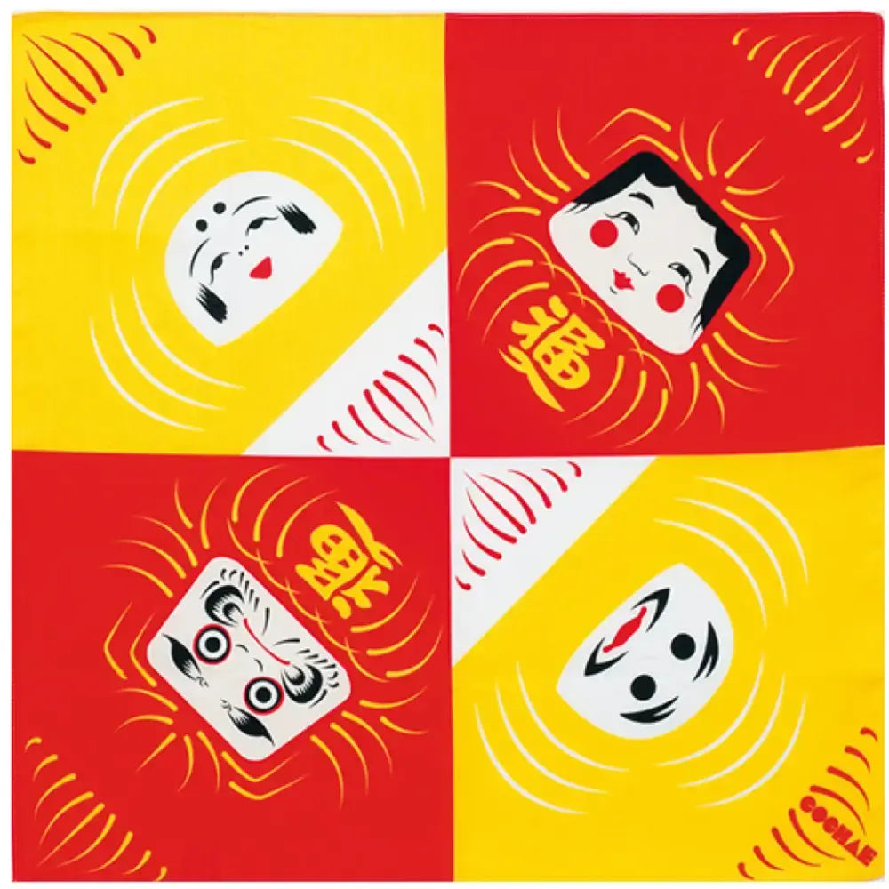 包袱皮四個不倒翁紅黃棉布48厘米