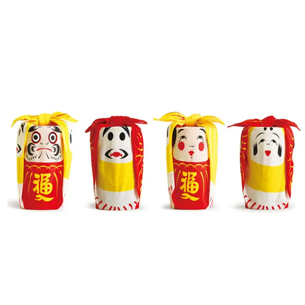 包袱皮四個不倒翁紅黃棉布48厘米