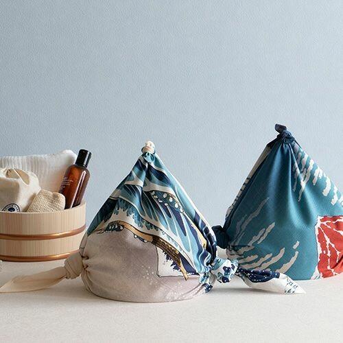 風呂敷神奈川巨浪有機棉包裹布 70x70 厘米