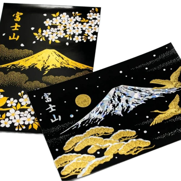 金箔郵票明信片富士山春櫻花