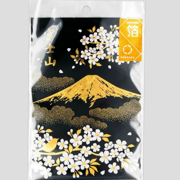 金箔郵票明信片富士山春櫻花