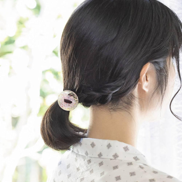 髮飾手工玻璃珠髮帶櫻花粉色玻璃