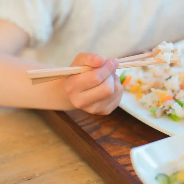 手工兒童筷子未漂白天然杉木 18 厘米