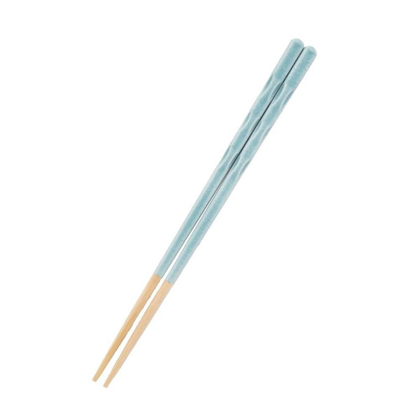 手工木筷易握專利防滑藍色23cm