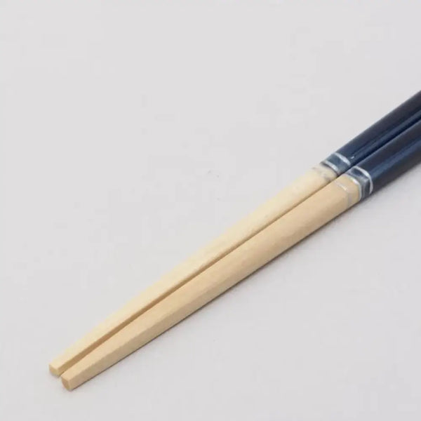 手工木筷防滑藍花23厘米