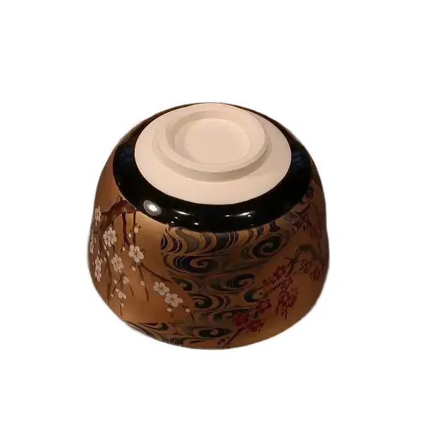 手工茶碗金梅花設計獨特抹茶茶杯碗