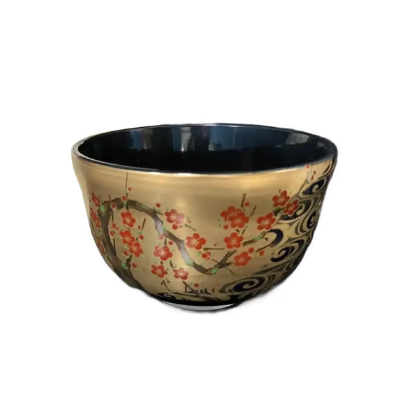 手工茶碗金梅花設計獨特抹茶茶杯碗