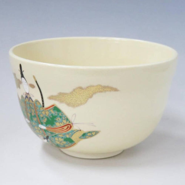 手工茶碗白色人形娃娃設計抹茶杯日本茶碗