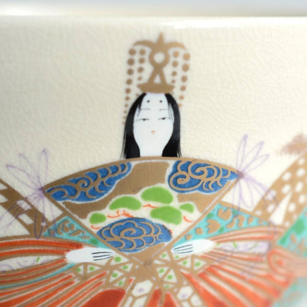 手工茶碗白色人形娃娃設計抹茶杯日本茶碗