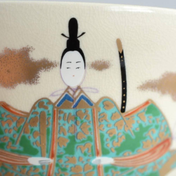 手工茶碗白色人形娃娃設計抹茶杯日本茶碗