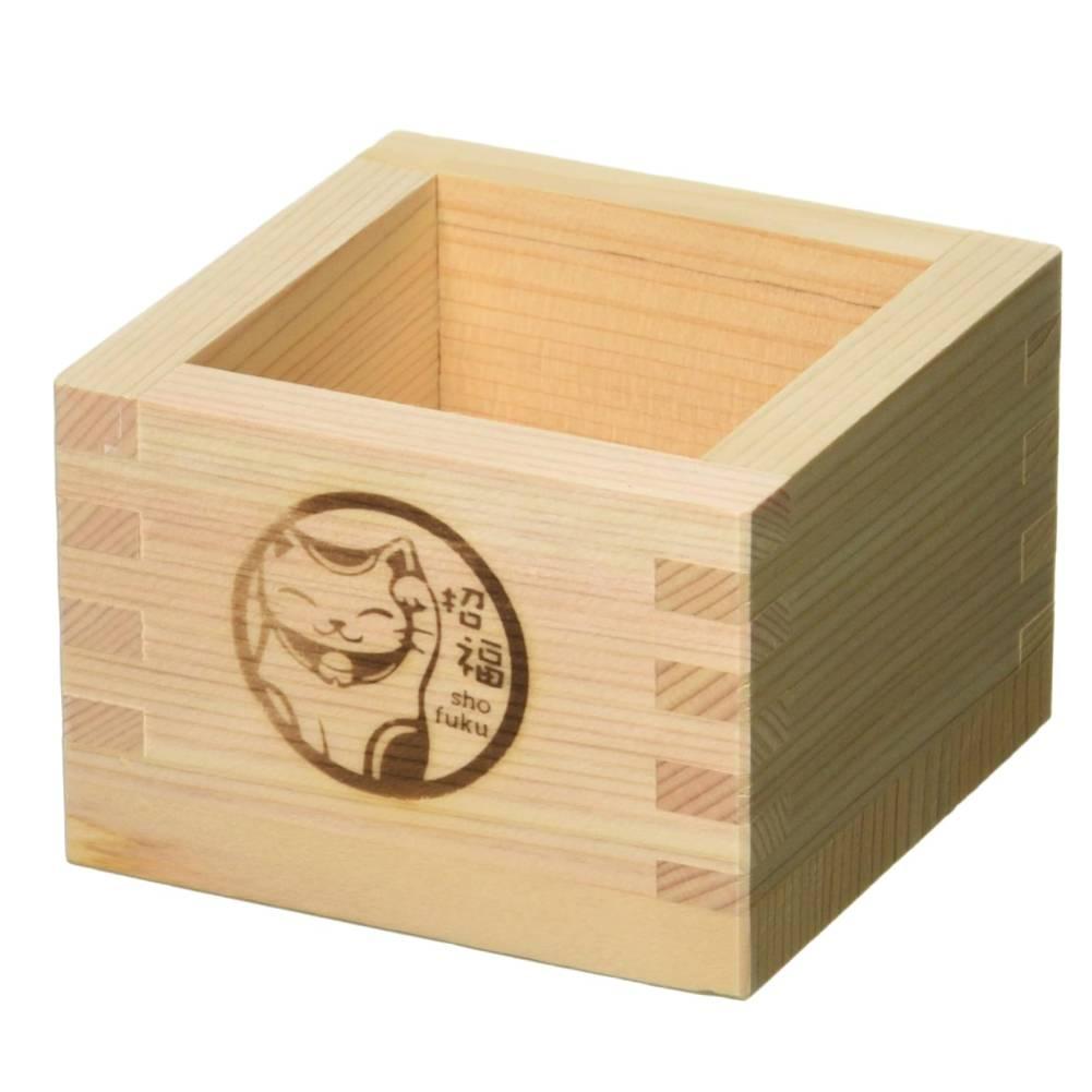 Hinoki Masu 日本扁柏木清酒杯招財貓設計