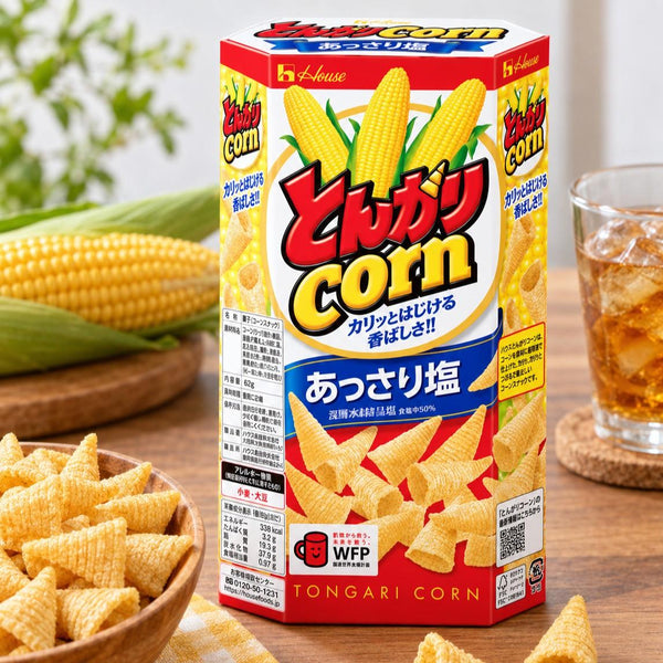 House Foods Tongari 玉米日本錐形薯片 微鹹 68 克