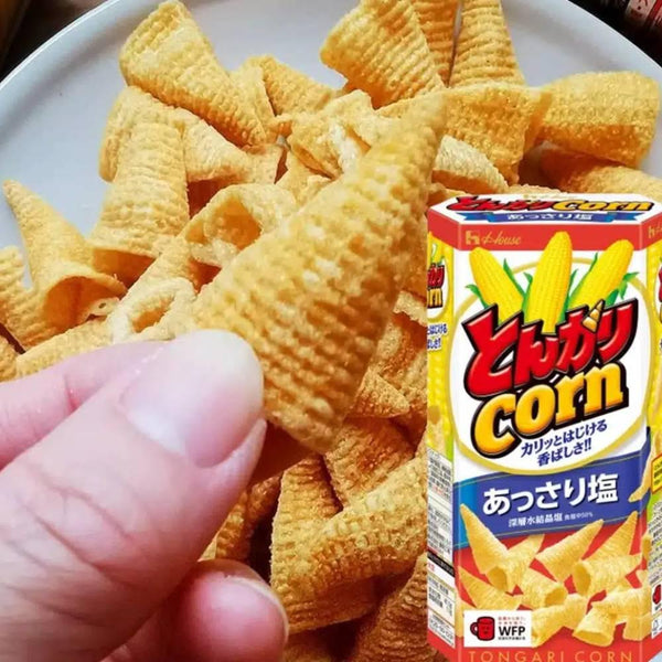 House Foods Tongari 玉米日本錐形洋芋片，微鹽（6 片裝）