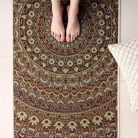 Ikehiko Igusa Rush 草榻米瑜珈墊紅色曼陀羅圖案 185 厘米