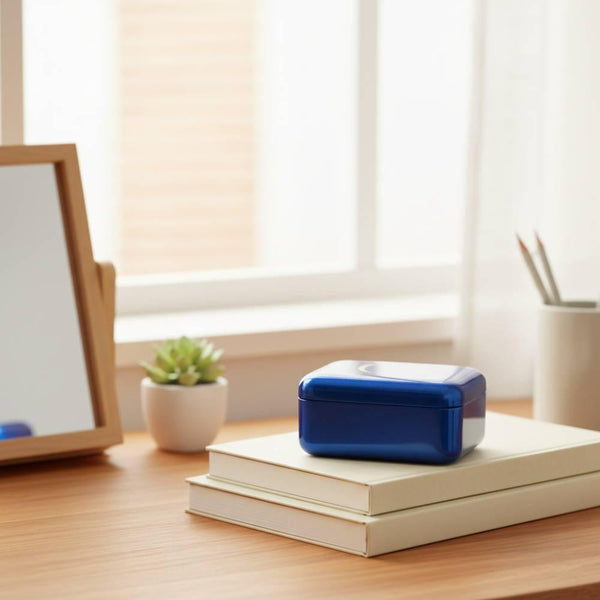 靛藍色漆小盒仙台新月設計