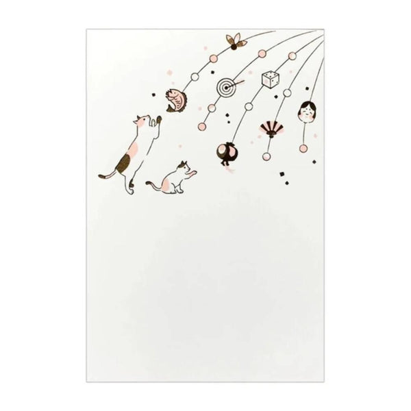 一月季節性鋁箔郵票明信片貓設計