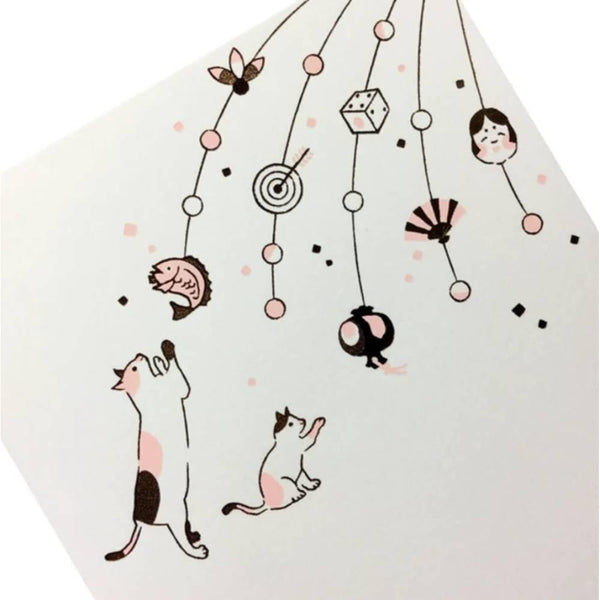 一月季節性鋁箔郵票明信片貓設計