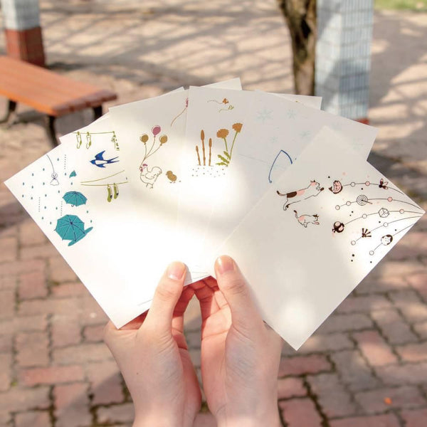 一月季節性鋁箔郵票明信片貓設計