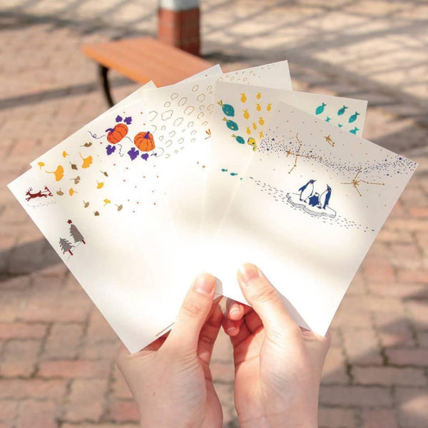 九月季節性鋁箔郵票明信片秋季天空設計