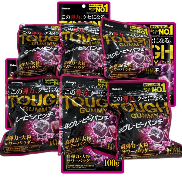 Kabaya Tough Gummy Alpha & Beta 葡萄耐嚼軟糖 100 克（6 包）