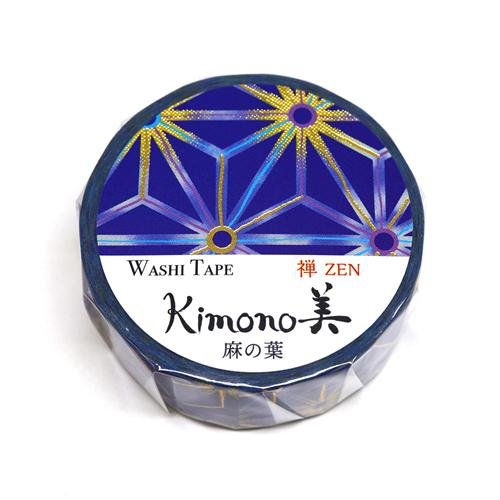 Kamiiso 和服和紙膠帶 麻葉圖案遮蔽膠帶
