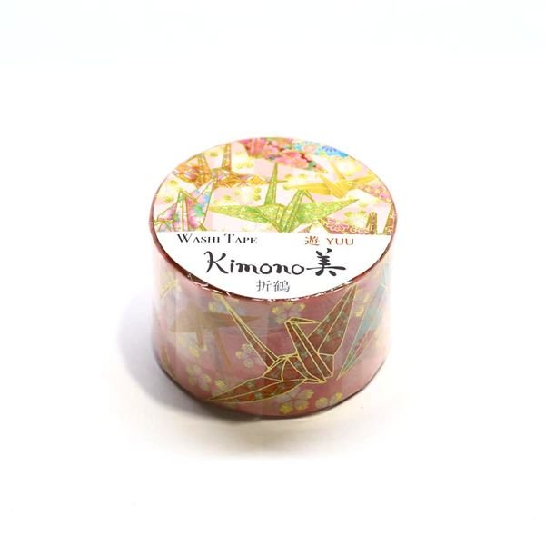Kamiiso 和服和紙膠帶 摺紙鶴圖案遮蔽膠帶