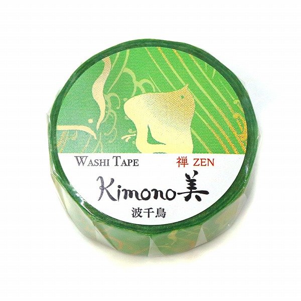 Kamiiso Kimono Washi Tape Zen Wave Chidori 圖案遮蔽膠帶