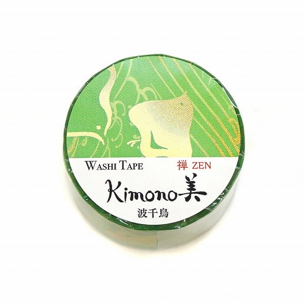 Kamiiso Kimono Washi Tape Zen Wave Chidori 圖案遮蔽膠帶