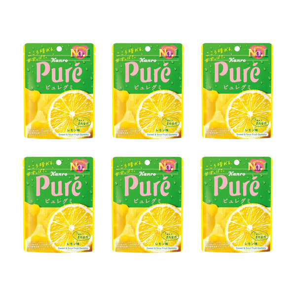 Kanro Pure Gummy 多汁酸軟糖 檸檬味（6 包）