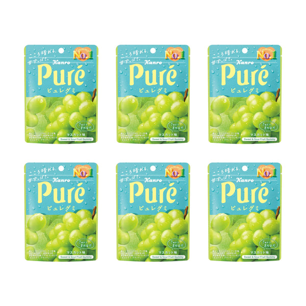 Kanro Pure Gummy 多汁酸軟糖 麝香葡萄味（6 包）