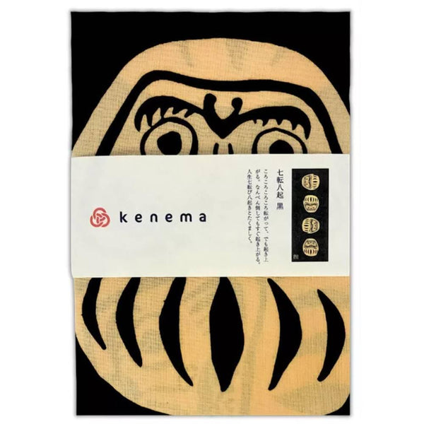 Kenema Tenugui 黑色達摩傳統手工染色布 35 x 90 厘米