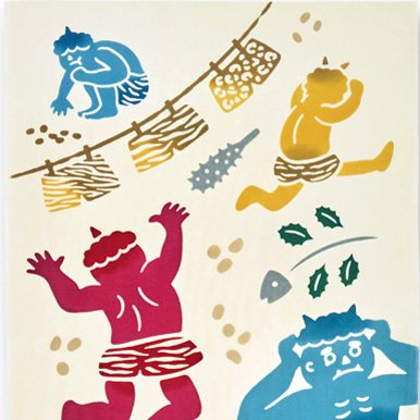 Kenema Tenugui Setsubun 惡魔日本傳統手染布