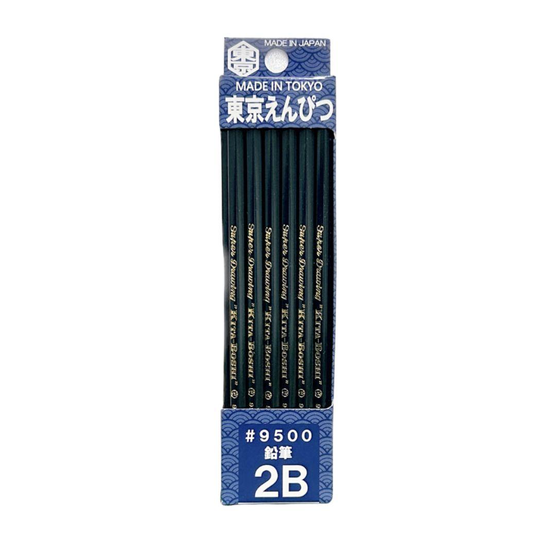 Kitaboshi 東京鉛筆 2B 9500 用於繪圖和深色陰影 12 支
