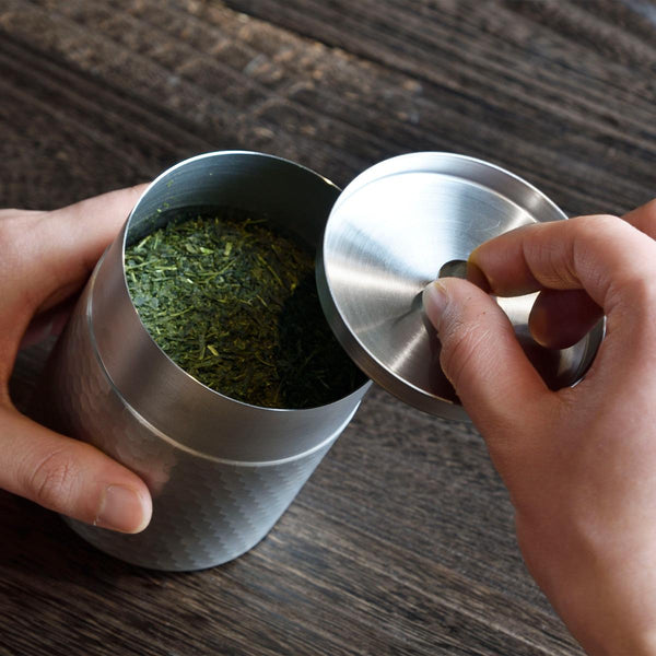 Kogu 不銹鋼茶罐時尚茶道罐 10.8 厘米