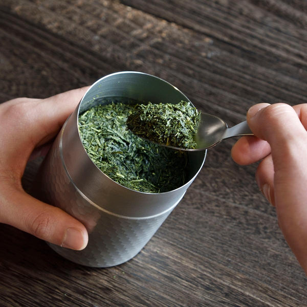 Kogu 不銹鋼茶罐時尚茶道罐 10.8 厘米